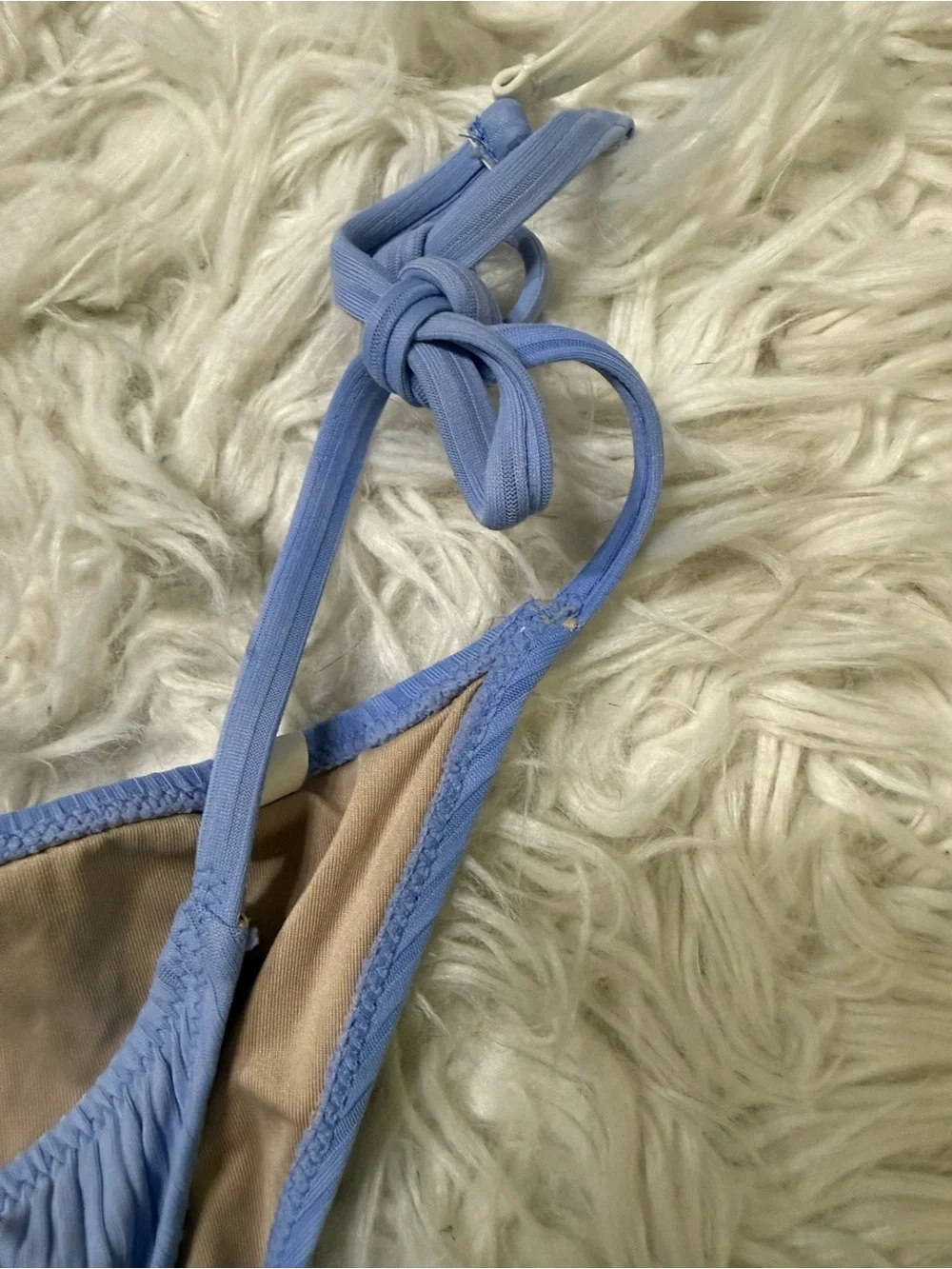 Shade & Shore Periwinkle White String Bikini Swimsuit M